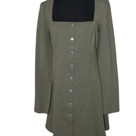 RIHOAS Dresses & Skirts - Rihoas Square Neck Mini Button Down Dress Size S Small NWT's Vintage Style